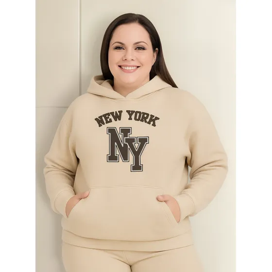 Moletom Blusa Moletom Plus Size Estampado Algodão Premium