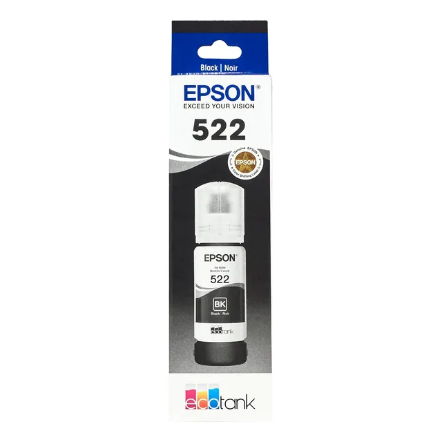 Epson T522 Ecotank Tinta Genuina Negra Botella 522
