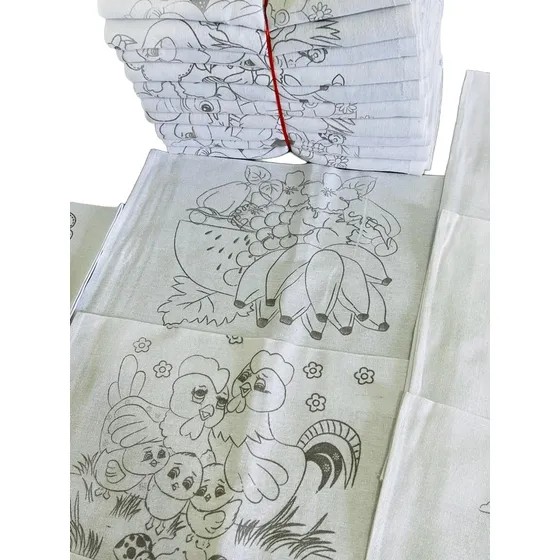 Pano De Prato Para Pintura Branco (riscado) Kit Com 100 Unid