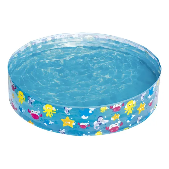 Pileta redondo Bestway Infantil 55028 Animales Marinos 277L celeste caja