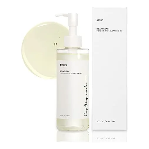 Aceite ANUA Heartleaf control de poros aceite limpiador limpiador facial coreano, eliminación diaria de puntos negros de maquillaje ANUA Heartleaf Control noche para todo tipo de piel de 200mL/1g 30+ 