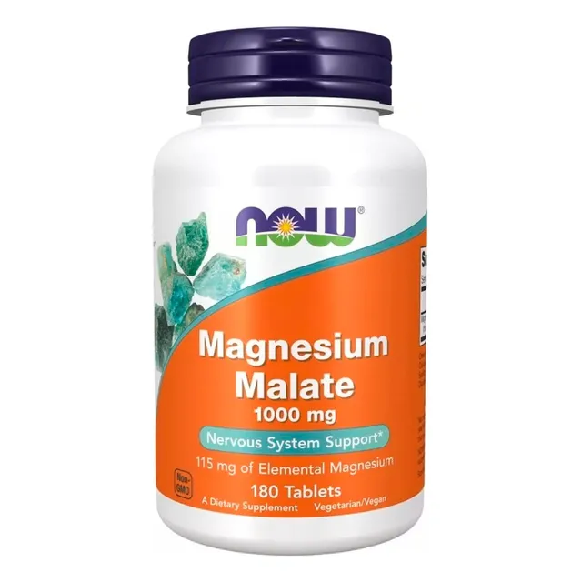 Magnésio Malato Now Foods 1000mg 180 tablets Magnesium Malate