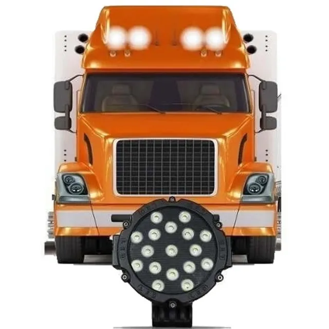 Faro Caminero Circular Luz Led 12 Y 24 V Blanco 51w
