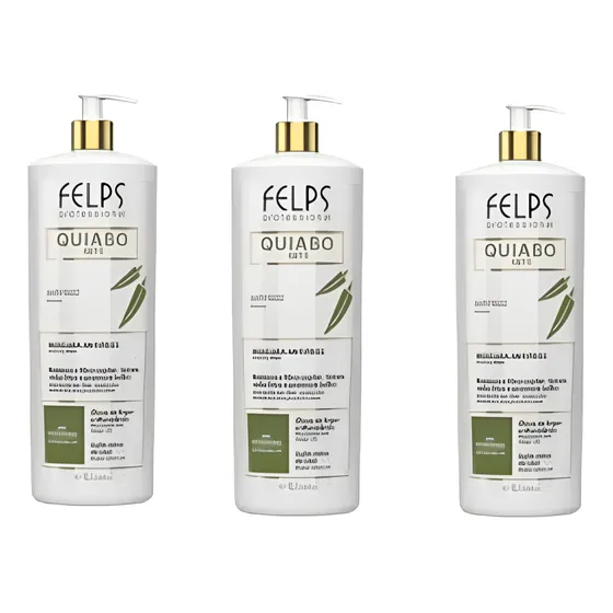 Kit 3 Felps Okra Alinhamento Capilar Okra 1litro + Brinde