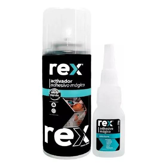 Adhesivo Mágico 25 Gr Con Spray Activador 100 Ml - Rex Color Negro
