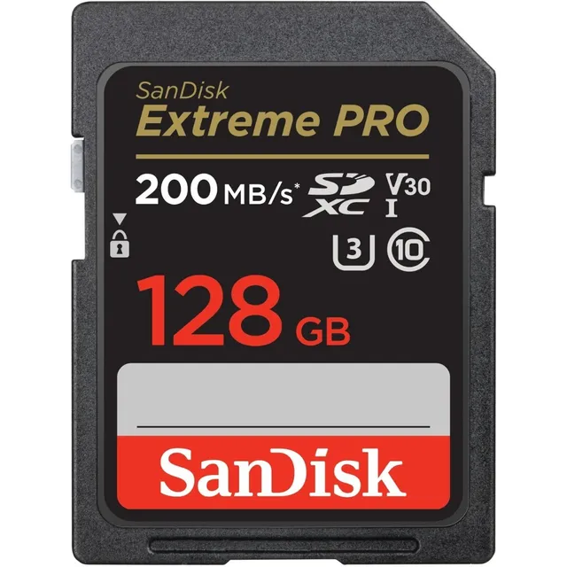 Memoria Sd 128gb Sandisk Extreme Pro Sdxc U3 V30 4k 200mb/s