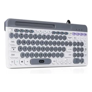 Teclado MultimĂdia Branco Pc Computador Fio Abnt2 Silencioso Teclado MultimĂdia Branco Pc Computador Fio Abnt2 Silencioso