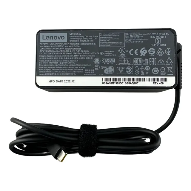 Cargador Lenovo Usb C Original 20v 3.25a 65w Adlx65ycc3a