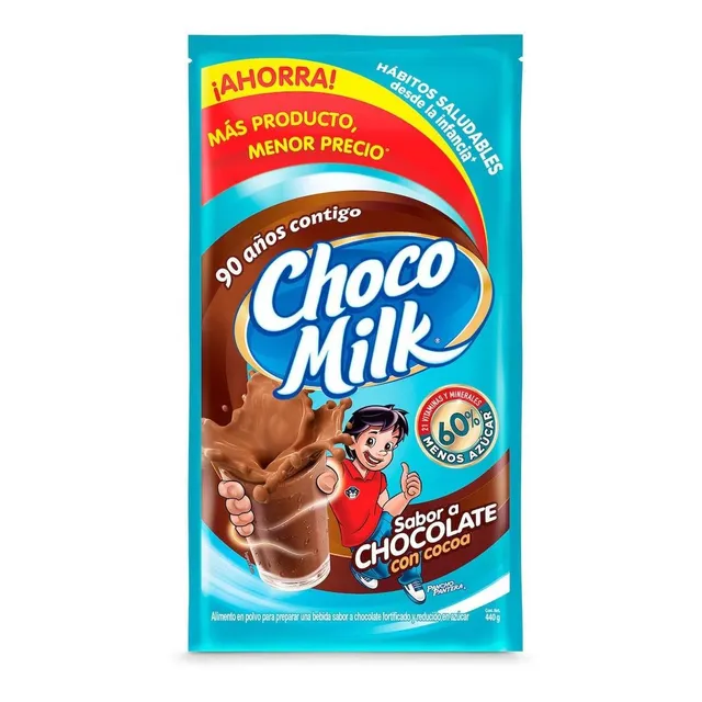 Chocolate en Polvo Choco Milk 60% Menos Azúcar Bolsa 440 g