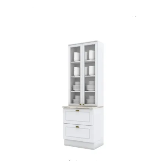 Panelero Henn 2 Puertas De Vidrio Color Blanco