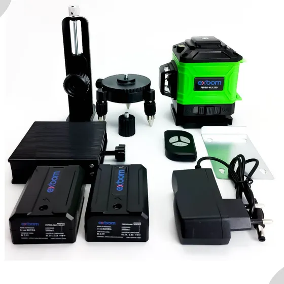 Nível Laser 3d Exbom 12 Fepro-nl1230 Linhas Recarregável Cor Preto Verde
