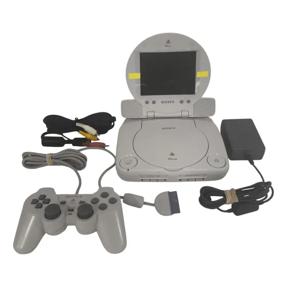 Playstation One Combo Tela Lcd Playstation 1 Cinza