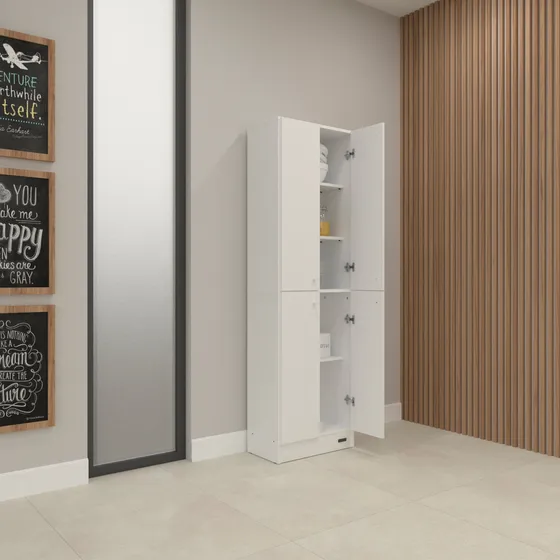 Despensero De Cocina Mosconi Despensero 170 4 Puertas Blanco 1.7m De Altura 50cm De Ancho 30cm De Profundidad