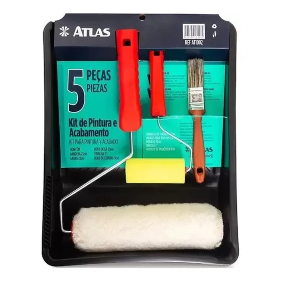 Kit De Pintura E Acabamento Com 5 Peças At1002 Atlas