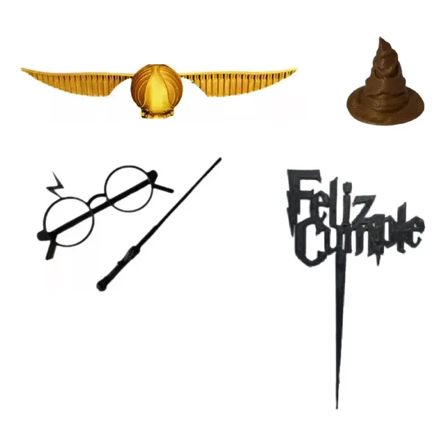 Adorno Harry Potter Decoración Torta Cumple Básico Kit X5