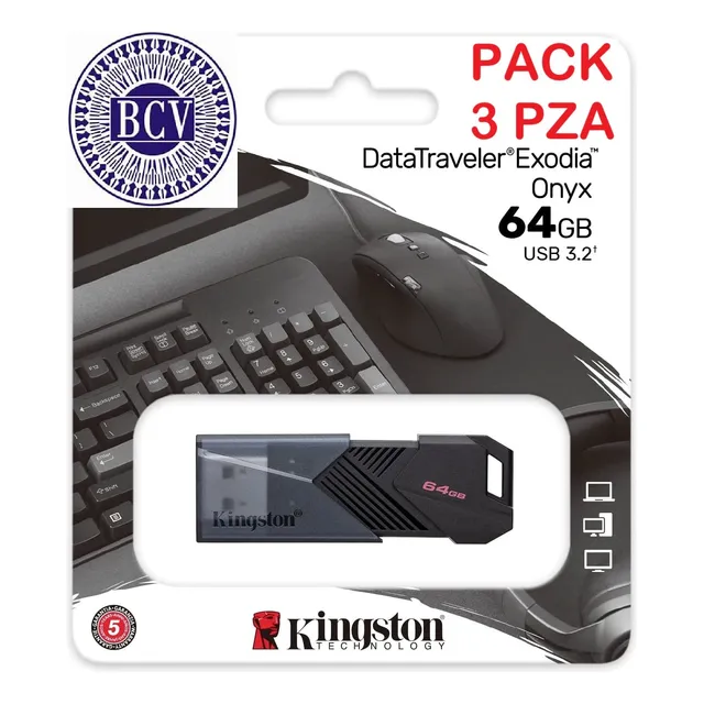 Pack 3 Pendrive Kingston 64gb Usb Laptop Pc Musica Oferta