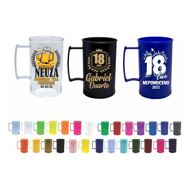 50 Canecas 300ml F Acrílico Personalizados 