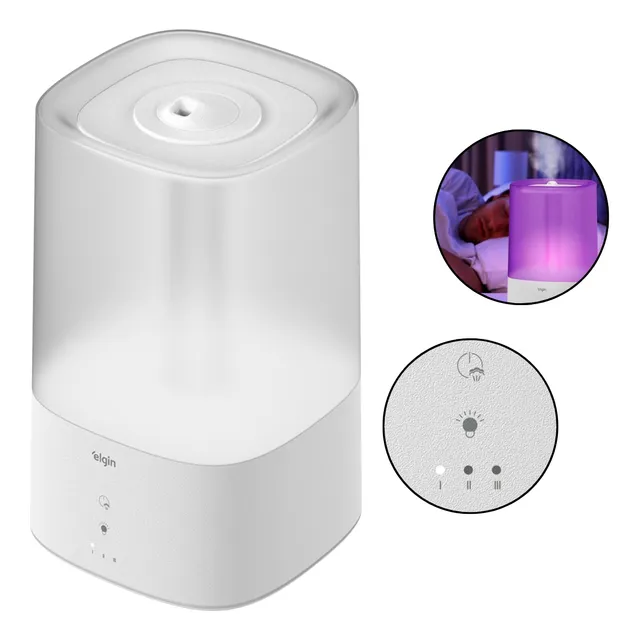 Umidificador Ar Com Difusor Aroma Quarto Sala Digital Led 4l