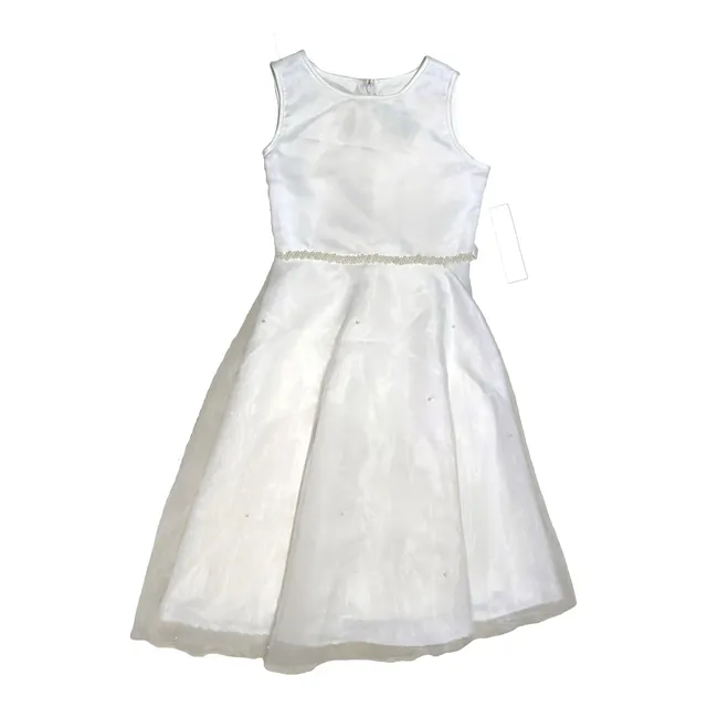 Vestido Blanco Con Saquillo Para Niña Primera Comunión