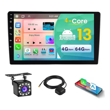 Multimídia 7 9 Carplay Android Auto 4+64 Wifi Gps Bt Fm Hd 9 22.9x21.9x13cm (trapezoidal)