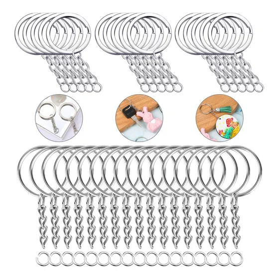 Argollas Para Llavero Plana Y Lisa 200 Pcs Plata,herraje Color Plateado