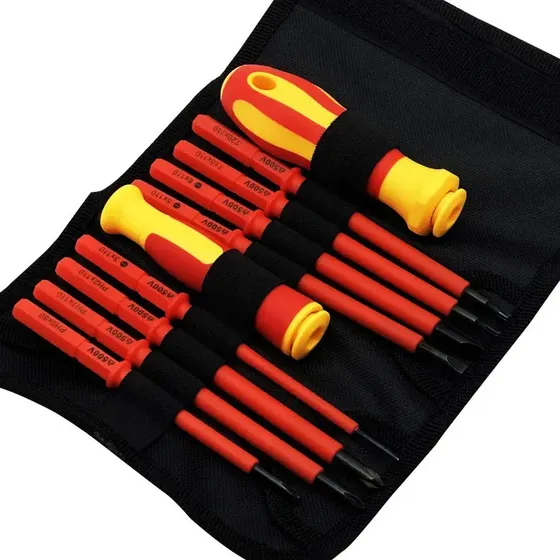 Set 10 Destornilladores Aislados Eléctricos Profesional