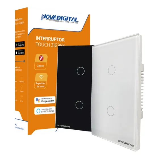 Interruptor Zigbee Inteligente 2 Botões Alexa Novadigital