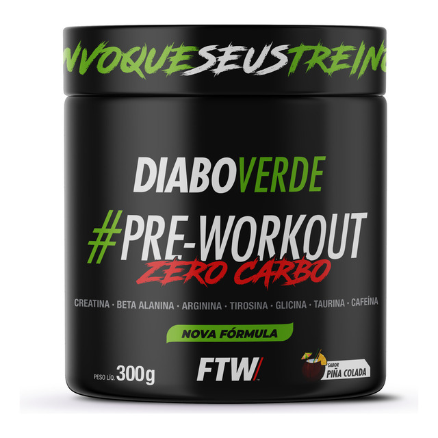 Pre Treino Pre Workout Zero Carbo Com Creatina Pote 300g Sabor Pina Colada Ftw - Diabo Ver... Pre Treino Pre Workout Zero Carbo Com Creatina Pote 300g Sabor Pina Colada Ftw - Diabo Ver...