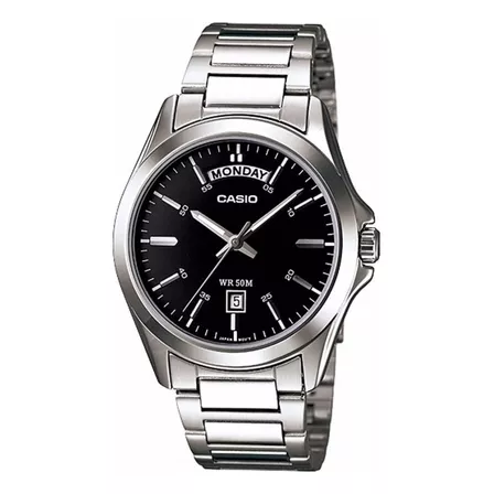 Reloj Casio Mtp1370 1a Hombre Plata Fechador Watchsalas Full