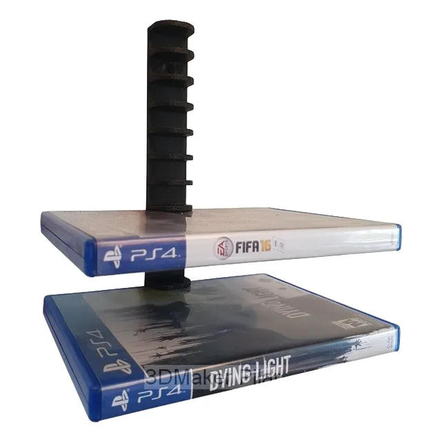 Soporte Organizador De Pared Para 12 Cajas Dvd Bd Juegos Playstation Ps4 Ps3 Xbox Gamer 3d Con Tornillos Y Tarugos