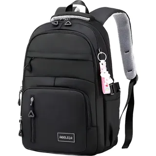 Mochila Escolar Abeleza A31 Negra Lisa 30 L Estudiante Impermeable Gran Capacidad Casual Viaje Laptop 15.6'' Alta Calidad Negro Liso