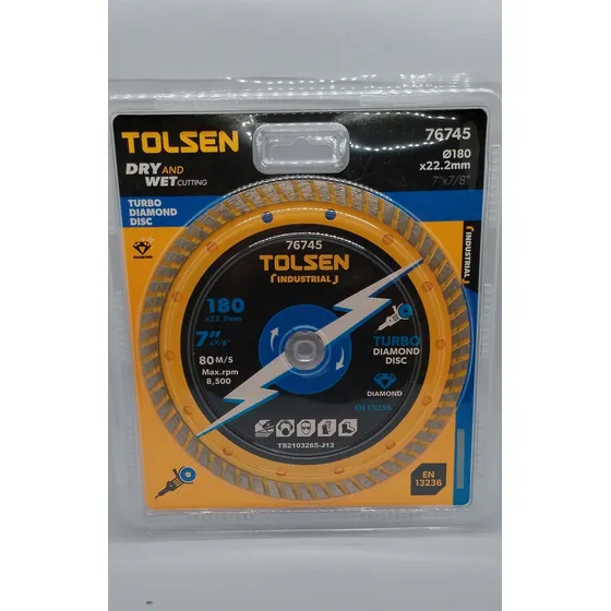 Disco Diamantado Corte Concreto 7pulgada Turbo Marca Tolsen