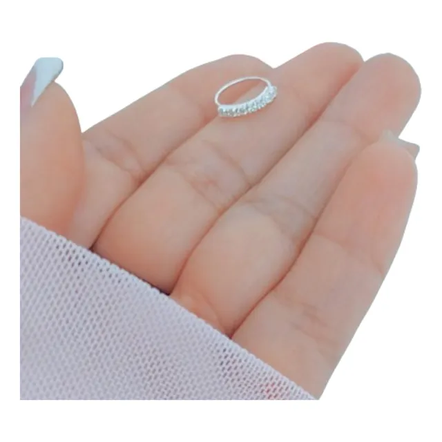 Piercing Argolla Cubic Nostril Helix Plata925 9mm Grosor 0.8