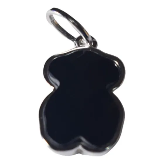 Dije Oso Plata 925 Compatible Con Tous Facetado Ónix