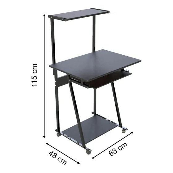Mesa De Pc Escritorio Madera-marron Y Negro. Estables