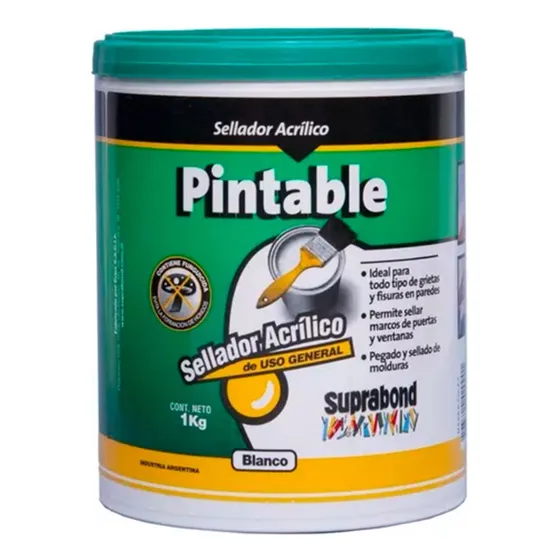 Sellador Acrílico Pintable Suprabond Blanco - 1kg
