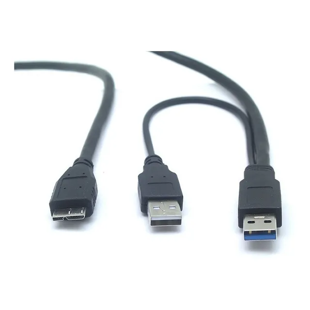 Cable Doble Usb 3.0 / Micro B Macho Para Ssd Hdd Disco Duro