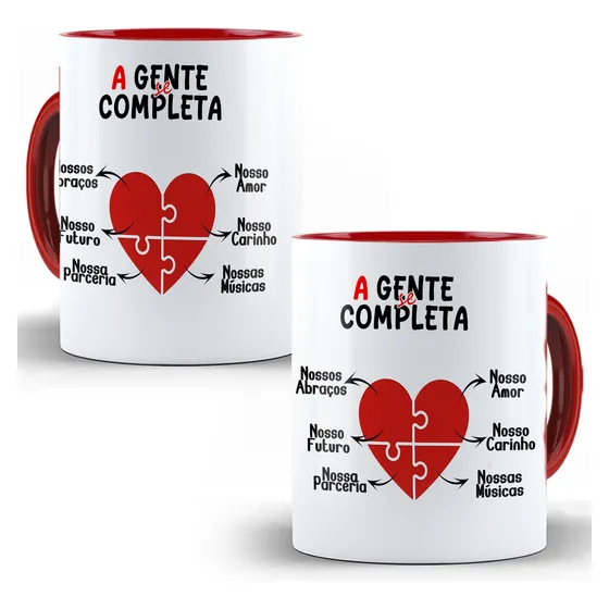 Caneca Colorida A Gente Se Completa Dia Dos Namorados Casal