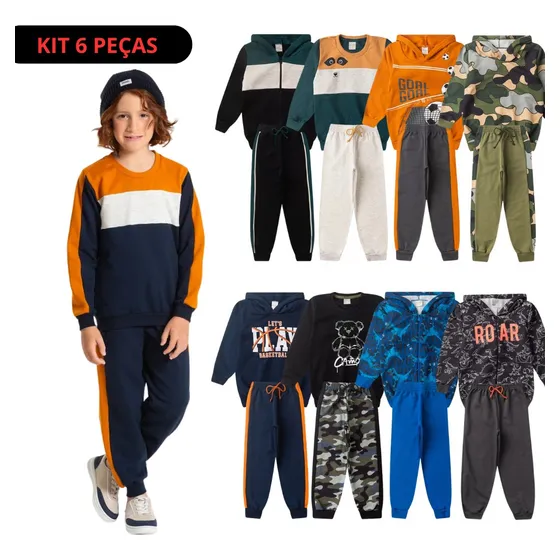 Kit Sortido 6 Peças De Roupas Infantis Menino Inverno