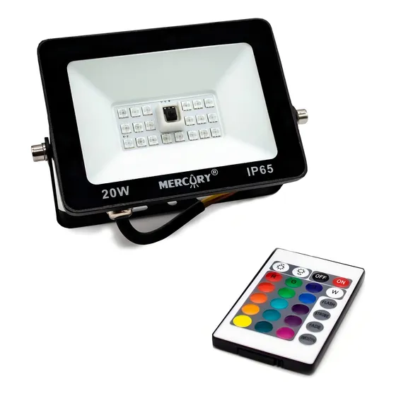 Reflector Led 20w Rgb Multicolor Tipo Tableta Delgado Ip65 Color de la carcasa Negro 100-265V