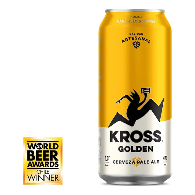 Pack 12x Cerveza Artesanal Kross Golden Ale 470cc Lata