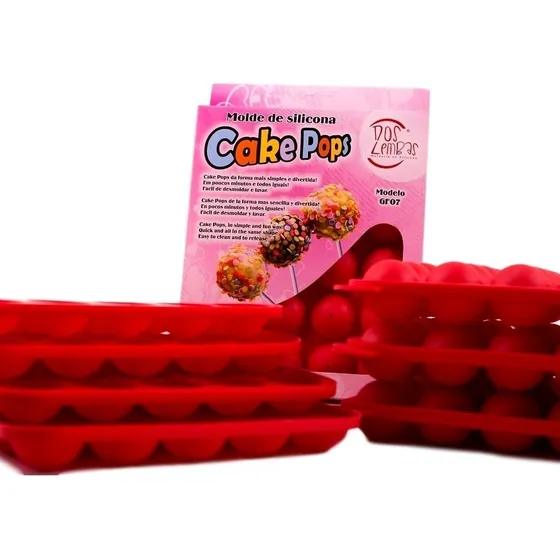 Molde De Silicona Para Cake Pops Dos Lembas 20 Bolitas Color Rojo