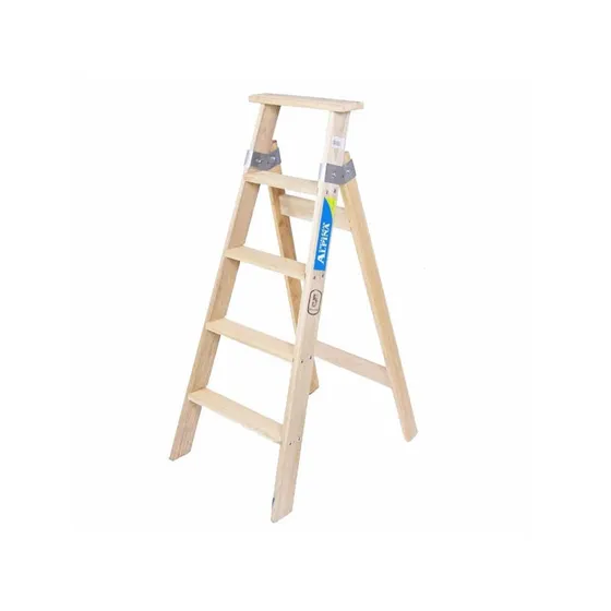 Escalera Familiar De Madera Reforzada 5 Escalones - Sagitari