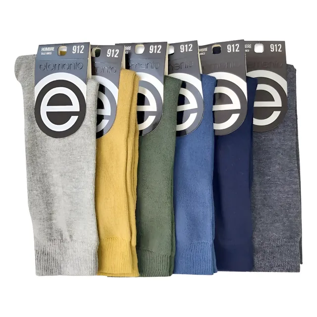 Pack X 6 Pares Medias De Hombre Lisas Elemento Art. 912