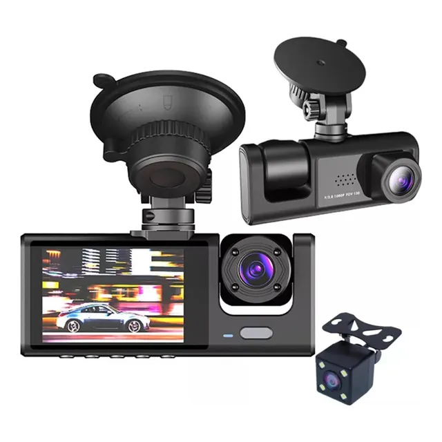 Camara De Auto Seguridad 1080p Hd Gran Angular 170°3 Cámaras