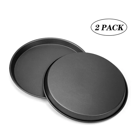 Espesar Pizza Pan 9.0 In 2 Pack Acero Al Carbono Redondo