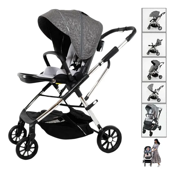 Carriola Super Premium Q7 Plegable Arnés 5 Puntos Reversible