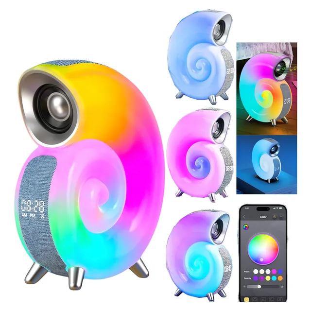 Recargable Altavoz Bluetooth Portátil Luces Led + Reloj