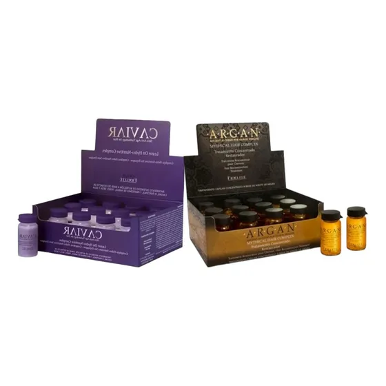 Kit Ampolla Fidelite Argan Reparador + Caviar Nutritivo X24u