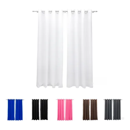 Cortina Oxford Ilhós Para Sala E Quarto 3,00m X 1,70m Branco Cozzilar